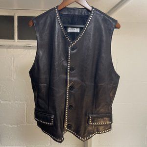 Gianni Versace Studded Leather Vest RARE vintage 48